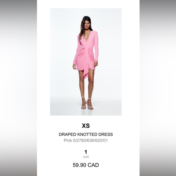 Zara long sleeve dress. Worn once, perfect condition. - Picture 3 of 3